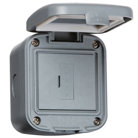 fused junction box lighting|weatherproof unswitched fused spur.